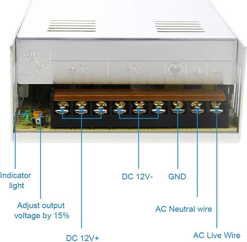 12V 30A 360W 12 30 110V 240V 3D SHNITPWR Power Supply AC to DC Adapter Volt Amp Switching Power Converter Transformer