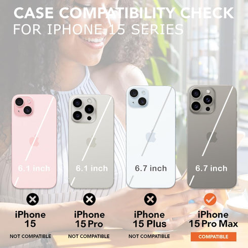 uCOLOR Compatible with iPhone 15 Pro Max 6.7" Wallet Case with Card Holder Slot Folio Flip Leather Kickstand Magnetic Clasp and RFID Blocking Design Cover 15PM 6.7 Inch (Almond Latte Polka Dot)
