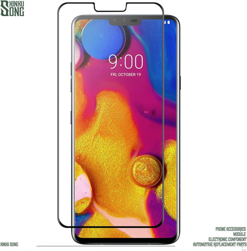 3 Pack Screen Protector for LG V40 ThinQ, 3D Curved Anti-Scratch 9H Hardness Full Coverage Silk Print Black