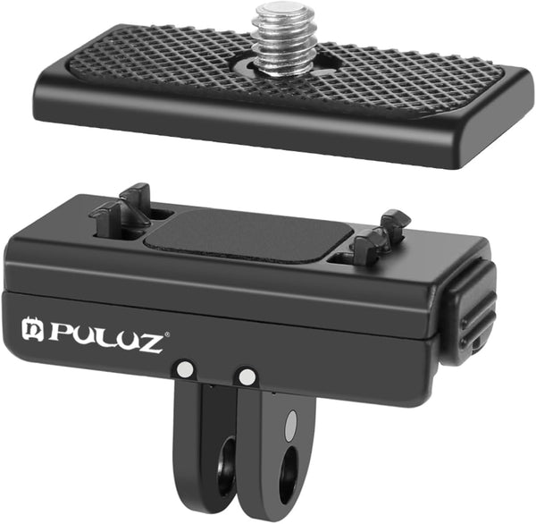 PULUZ Magnetic Quick Release Mount for Insta360 Ace Pro/Ace Action Camera, Aluminium Alloy Base with 1/4-inch Screws