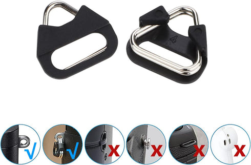 Stainless Steel Triangle Split Ring for Camera Strap Hook Lug Ring with Plastic Cap, 4 pcs for Belt Hook Lanyard