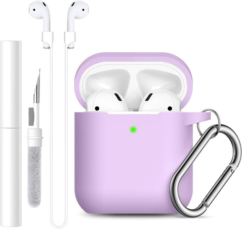 Lerobo AirPods Case 1st/2nd Generation Cover, Soft Silicone Full Protective Case with Cleaner Kit and Magnetic