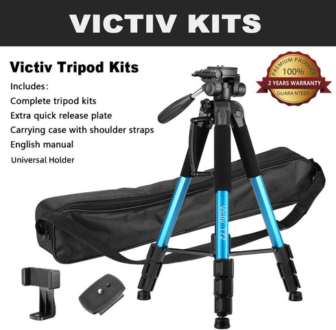Victiv 72 inch Camera Tripod, Tall Tripod for Camera Cell Phone, Heavy Duty Stand, Professional Aluminum Monopod,