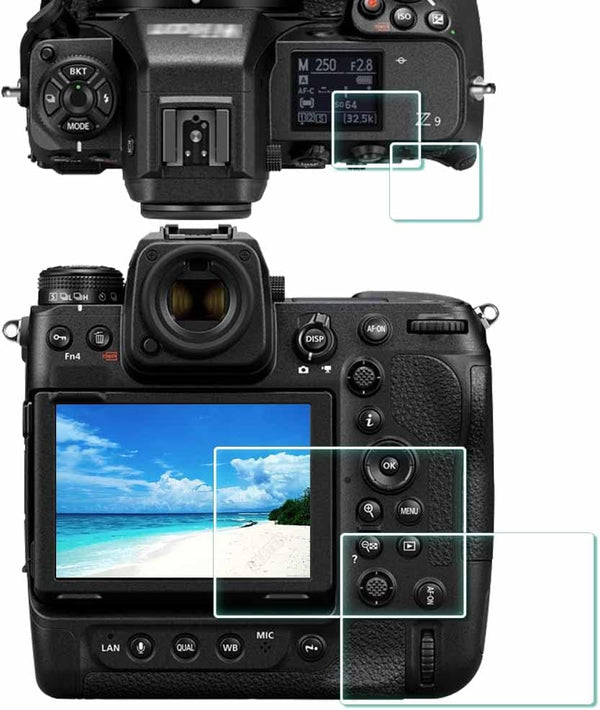 Screen Protector for Nikon Z9 Z8, Tempered Glass Cover 0.3mm 9H Hardness Anti-Scratch