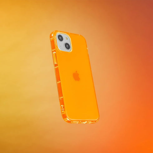 SteepLab Neon Highlighter Case for iPhone 13 - Grippy Jelly Case with Protective Air Pockets (Intense Bright Orange)