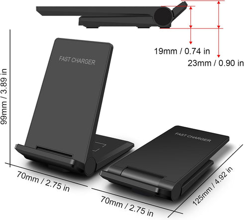 Wireless Charger, 2 in 1 Dock Stand, Foldable 20W Fast Charging for iPhone 15 Pro 14 13 12 11 Pro Max XS, AirPods,