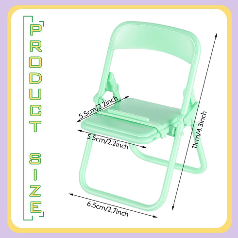 7 Pack Mini Folding Chair Cell Phone Stand Desktop Foldable Candy Color Mobile Phone Holder Folding Chair Cradle for Desk Phone, Random Colors