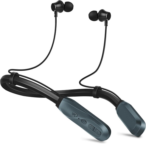 Neckband Bluetooth Headphones, 200H Long Playtime Wireless Stereo Neckband Earbuds with Microphone,