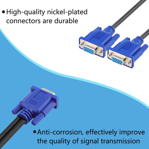 PASOW VGA Splitter Cable 1080P, Dual VGA Monitor Y Cable 1 Male to 2 Female Adapter