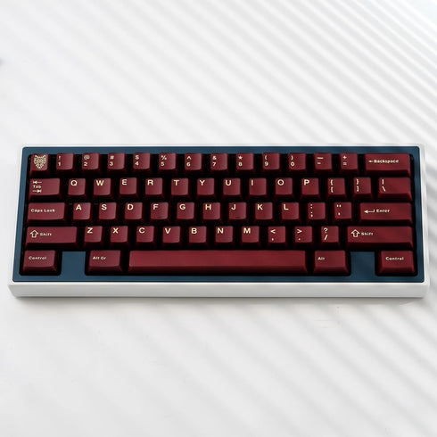 114 Keycaps Translucent Red Keycaps, Cherry Profile Doubleshot PBT Keycap Set for 61/64/87/104/108 Cherry MX Switches