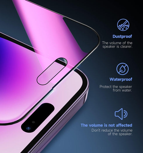 2 PACK iPhone 14 Pro Max Privacy Screen Protector - 25° Anti-Spy Tempered Glass, Easy Install, Bubble-Free, Colorful