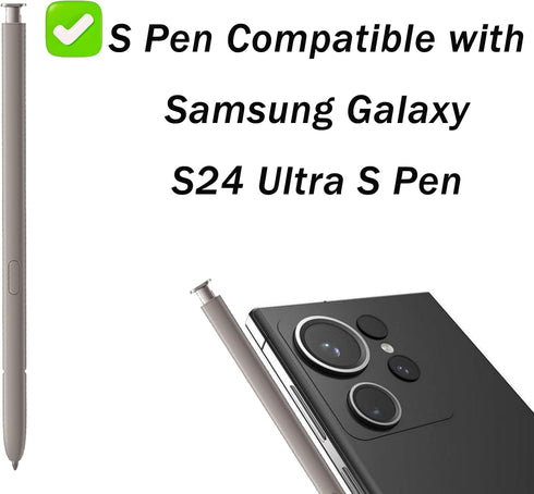 2 Pack Light Gray Galaxy S24 Ultra S Pen Replacement for Samsung Galaxy S24 Ultra 5G Stylus Pen