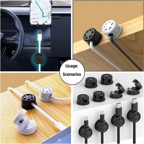 ITUGOU 11PCS Cable Management Cord Holder Organizer, Magnetic Cable Clips Adhesive Wire Keeper, Under Desk for Bedside