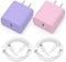 Phone Charger, 2 Pack 20W PD USB C Wall Fast Charger Adapter with 6FT Type C to Lightning Cable