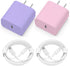 Phone Charger, 2 Pack 20W PD USB C Wall Fast Charger Adapter with 6FT Type C to Lightning Cable