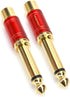 MOBOREST - 1/4 in to RCA Female Pure Copper Adapter, 6.35mm Mono TS Plug Male to RCA Female Audio Adapter