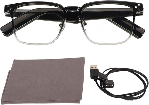 Smart Bluetooth Glasses, Open Ear Music Glasses for Men Women with Anti Blue Lens and Built-in Speakers