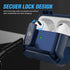 Valkit Airpods Pro Case with Lock Clip - Carbon Fiber Texture Cover with Keychain for Men Women, Shockproof Protective