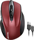 TECKNET Rechargeable Wireless Mouse, 2.4G Silent Mouse, 6 Adjustable DPI, Cordless Computer Mouse for Laptop (Red)
