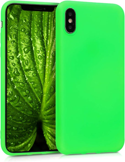 kwmobile Soft Slim Protective TPU Silicone Case Compatible with Apple iPhone X - Neon Green