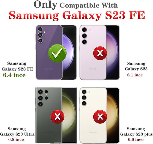 Yiakeng Military Grade Protective Case for Samsung Galaxy S23 FE, with HD Screen Protector, Black