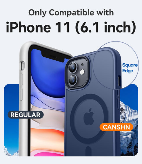 CANSHN iPhone 11 Case, Magnetic Designed, Compatible with Magsafe, Translucent Matte Slim Thin Shockproof Protective