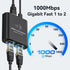 AILVLVNG 1 2 1000Mbps 1 2 RJ45 Cat6/7/8 Ethernet Splitter to Internet Cable Splitter in Out High Speed Either Network