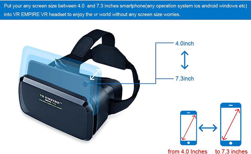 VR Headsets for Phone, 3D Glasses Helmets VR Goggles for TV Movies Video Games, Compatible with iOS Android