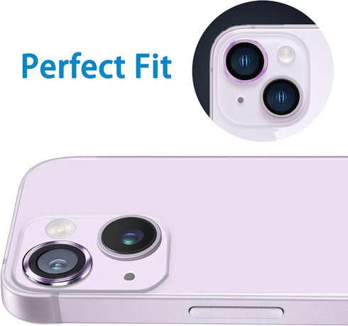 Compatible with iPhone 14 and 14 Plus Camera Lens Protector - Anti-Scratch 9H Tempered Glass, 2 Pcs