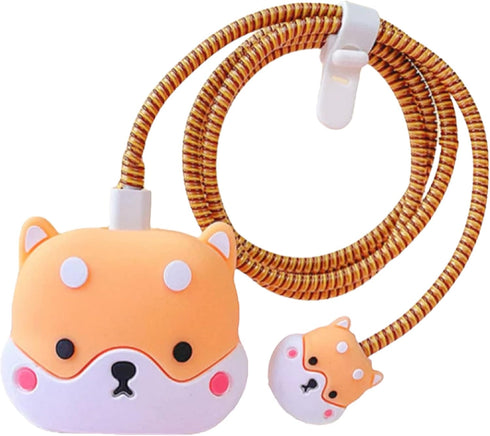 Augen iPhone Charger Protector Case, Portable Charger Cover for 20W iPhone USB C Cable, Lightning Cable Cover for Apple, Cute Cartoon 3D Design Power Adapter Case for Charging (Cat, Pack of 1)