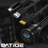 BATIGE USB 3.0 & Type C 3.1 & HDMI Male to Female Car USB C Flush Mount Extension Cable, 3ft
