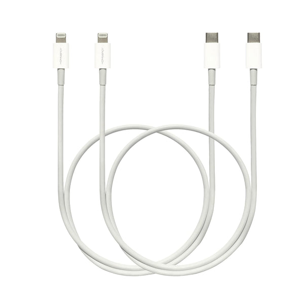 HomeSpot 24" USB Type C to Lightning Cable 2 Pack, Power Delivery Compatible with iPhone Xs Max, 11, 12/12 Pro/13 Pro