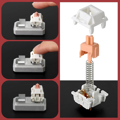 RUNJRX Switch Opener for Cherry MX, Akko, Gateron, TTC, Kailh Panda Mechanical Keyboard Switches (Silver)