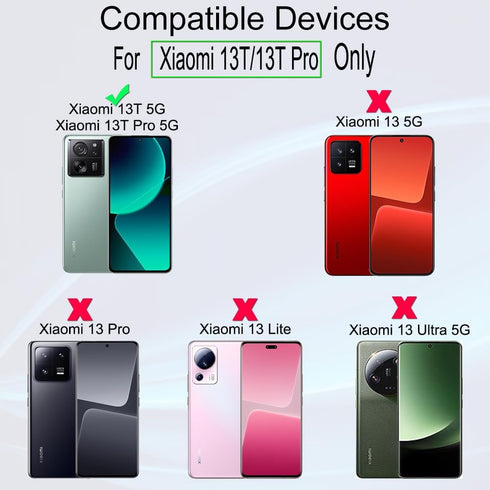 Ibywind 2 Pack Screen Protector For Xiaomi 13T/13T Pro 5G 6.67",9H Hardness Tempered Glass,With 1Pc Camera Lens Protector,1Pc Back Carbon Fiber Film