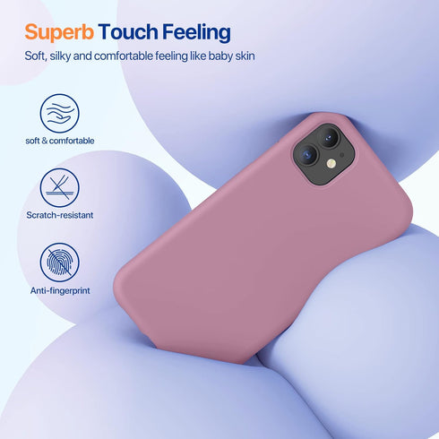 Miracase Liquid Silicone Gel Rubber Case for iPhone 11, Full Body Drop Protection with Screen Protector