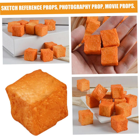 6pcs Lifelike Decorative Fish Tofu Models for Kitchen Display