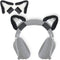 RUKUHOT Cute Cat Ears Headphone Attachment - Adjustable Design for Logitech G PRO, HypreX Cloud Headphones, Black