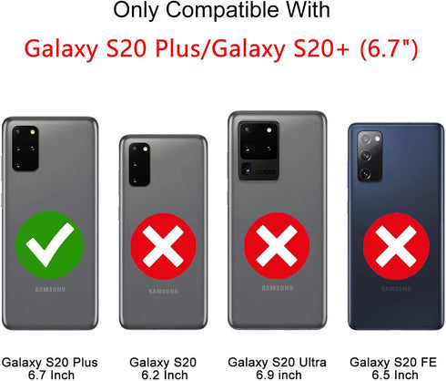 for Samsung Galaxy S20 Plus Case Galaxy S20+ Case Military Drop Tested 3 in 1 Full Body Protective Cover Heavy Duty Armor Rugged Shockproof for Galaxy S20 Plus S20+ Phone Case (Clear)