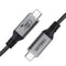 USB 4 Cable for Thunderbolt 4 with 240W Fast Charging, 40Gbps Data Transfer, 8K@60Hz Video, USB4/USB-C (Grey, 4FT)