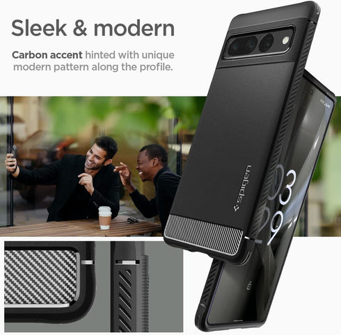 Spigen 7 (2022) 7 2022 Rugged Armor Designed for Pixel Pro Case - Matte Black | , Rugged Armor, Designed for, Pixel