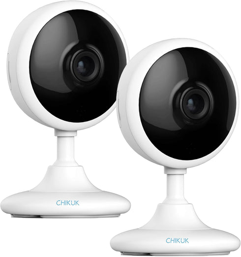 Indoor Security Cameras, 2pcs WiFi Home Camera with Night Vision, Smart Motion Detection, 2-Way Talk, Cloud & SD Storage