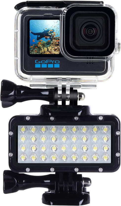 Suptig High Power Dimmable Waterproof LED Diving Light, 147ft for Gopro Hero 13/12/11/10/9/8/7/6/5/4/3+ Action Cam