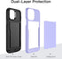 JETech iPhone 12/12 Pro Wallet Case (6.1") - Purple, Dual Layer Shockproof, Card Holder, Sliding Hidden Slot.