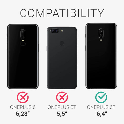 kwmobile Case Compatible with OnePlus 6T - TPU Silicone Phone Cover with Soft Finish, Black
