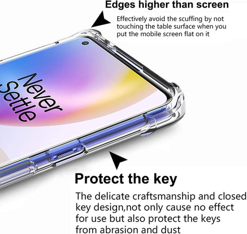 Osophter Clear Transparent TPU Case for Oneplus 8 Pro - Shock-Absorption Flexible Cell Phone Cover