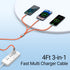?????????????? Multi Charging Cable, 3 in 1 Charger Cord, 60W USB-C Fast Charge, 4ft Universal Charging Cord with