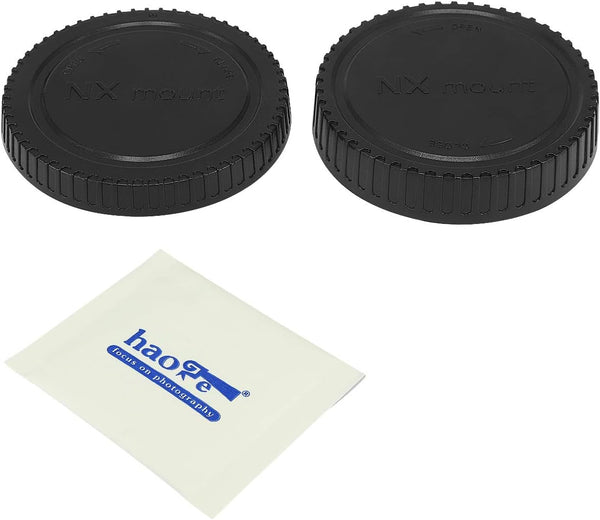 Haoge Camera Body Cap and Rear Lens Cap Cover Kit for Samsung NX Mount Cameras NX1 NX5 NX10 NX20 NX30 NX200 NX210 NX300