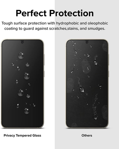 Ringke Privacy Glass Screen Protector for Samsung Galaxy S23 Plus 5G, Premium Quality Tempered Glass with Easy