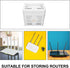 White PVC Router Storage Box: Cable Organizer Modem Cover Decorative Box for Home and Office Router Storage Rack