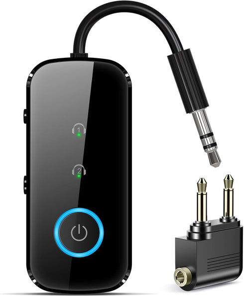 LAICOMEIN Premium Pro Bluetooth 5.4 Transmitter Receiver,Airplane Audio Adapter,Wireless Transmitter for TV/Travel Flight,Airline,Gym.Compatible